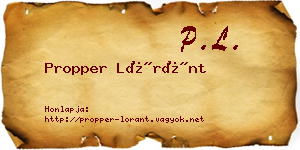 Propper Lóránt névjegykártya