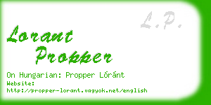 lorant propper business card